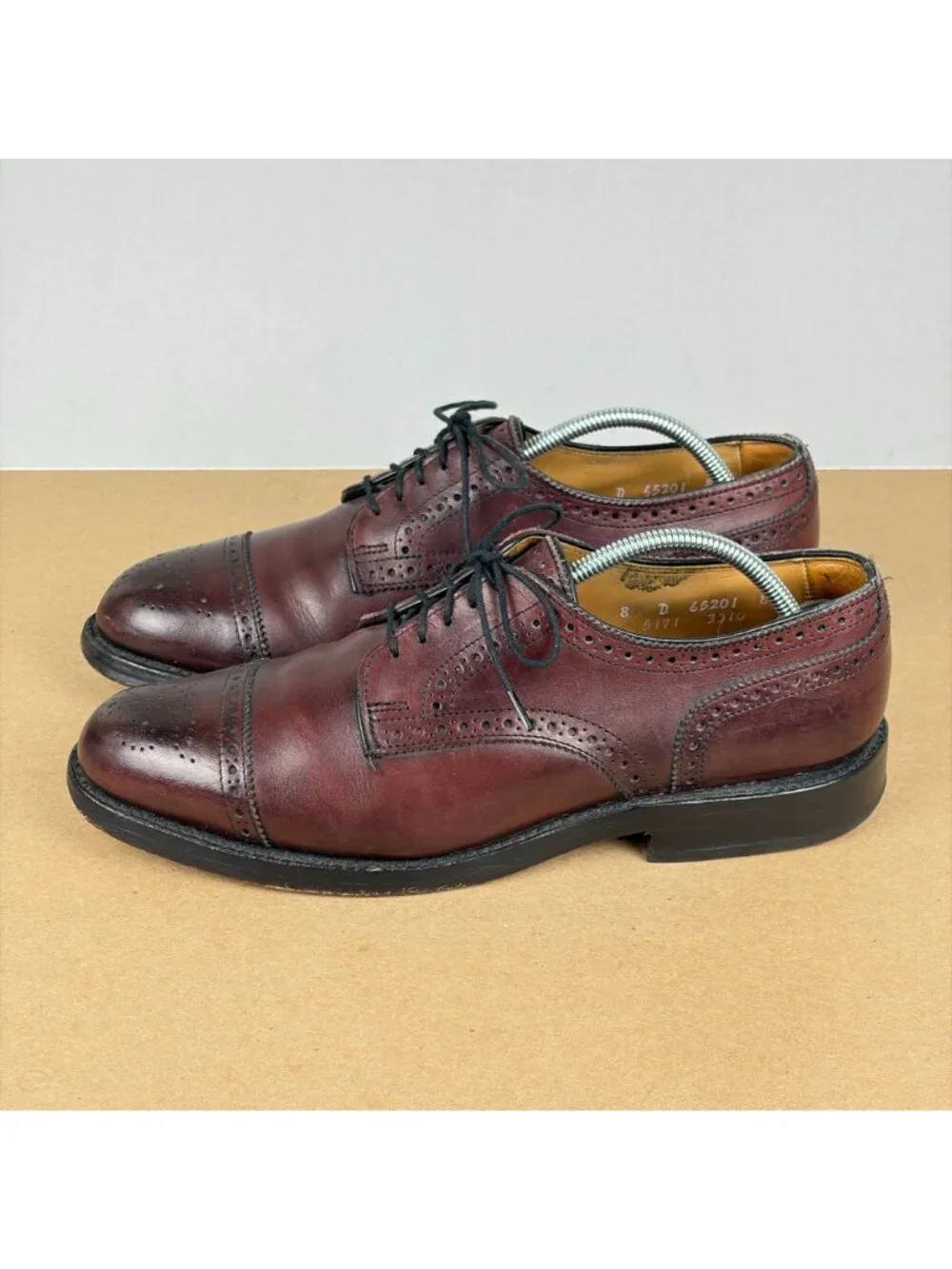 Allen Edmonds Lexington Cap Toe Oxford Dress Shoes Mens 8 Brown Lace Up